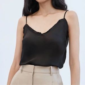Aritzia Wilfred Blank Ruffle Tank